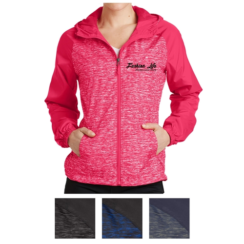 Main photo of Raglan Hooded Jacket With Colorblocking Design For Ladies'