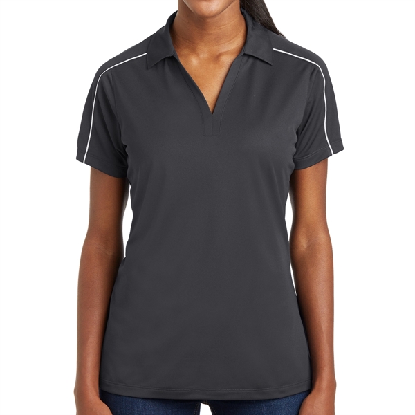 IRON GRAY/WHITE color option for Athletic Ladies' Polyester Polo