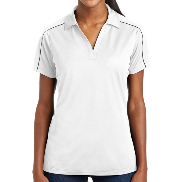 WHITE/IRON GRAY color option for Athletic Ladies' Polyester Polo