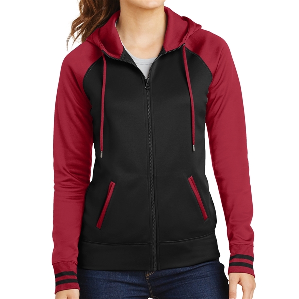 DEEP RED/ BLACK color option for Castro Branded Hooded Jacket