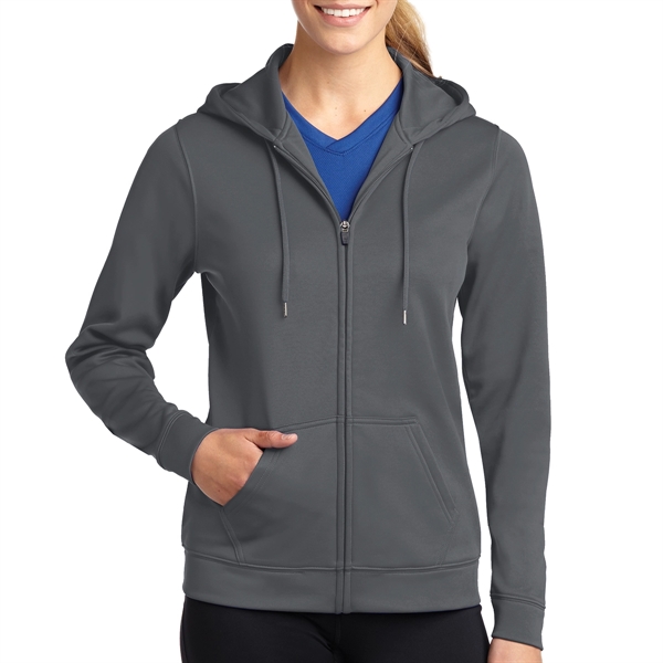 DARK SMOKE GRAY color option for Sport Tek® Sport Wick® Women's Zippered Hoodie Jacket