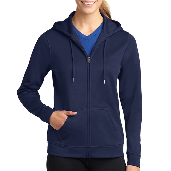 Navy color option for Sport Tek® Sport Wick® Women's Zippered Hoodie Jacket