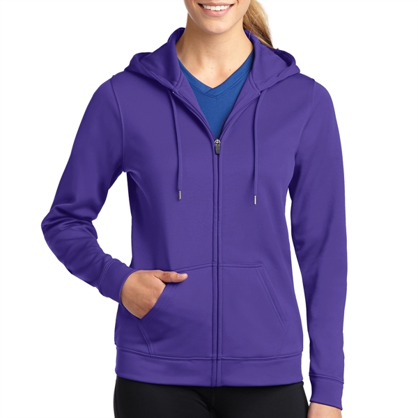 PURPLE color option for Sport Tek® Sport Wick® Women's Zippered Hoodie Jacket