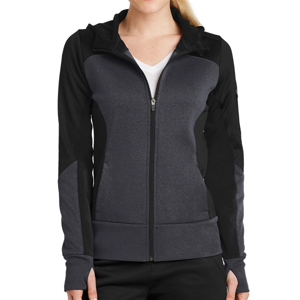BLACK/GRAPHITE HEATHER/BLACK color option for Women's Colorblock Full Zipper Jacket