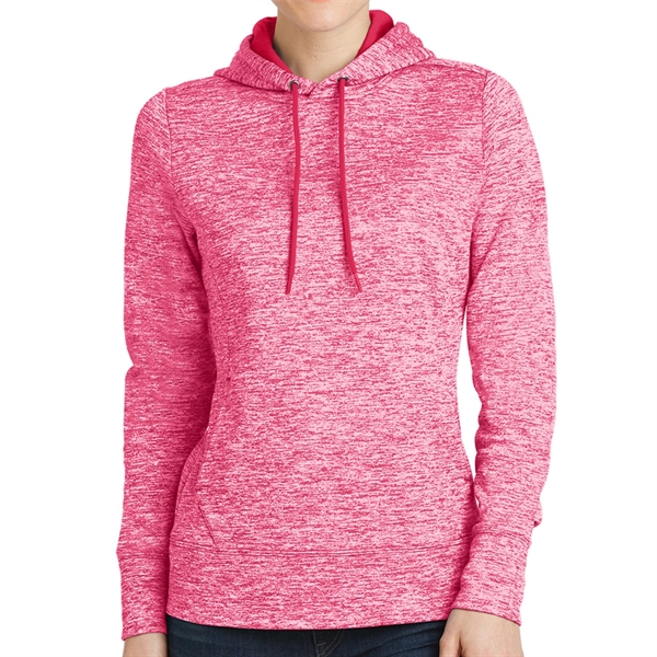 POWER PINK ELECTRIC color option for Electric Heather Pullover With Hood For Women