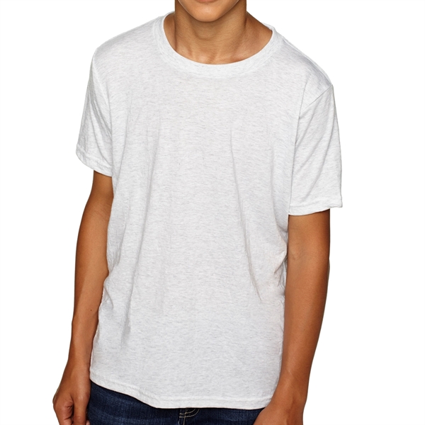 Heather White color option for Brilliant Tri Blend 32 Singles Youth Tee