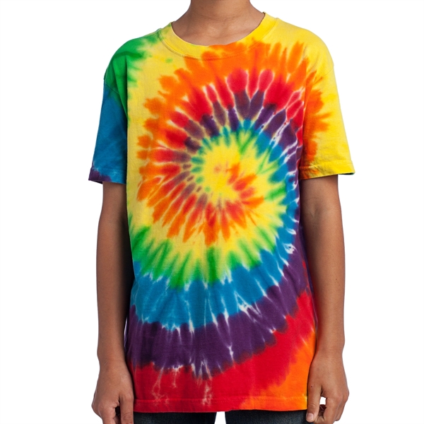 Rainbow color option for Junior Classic Tie Dye Tee