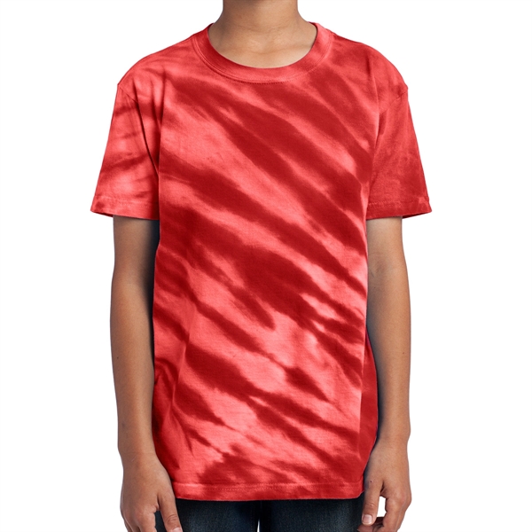 RED color option for Youth Tiger Stripe Natural Dyed Tee