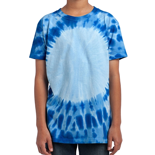 Royal Blue color option for Youth Inclin Tie Dye Tee