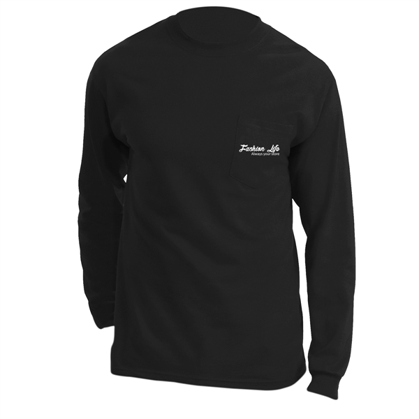 Jet Black color option for Branded Essential Long Sleeve T Shirt