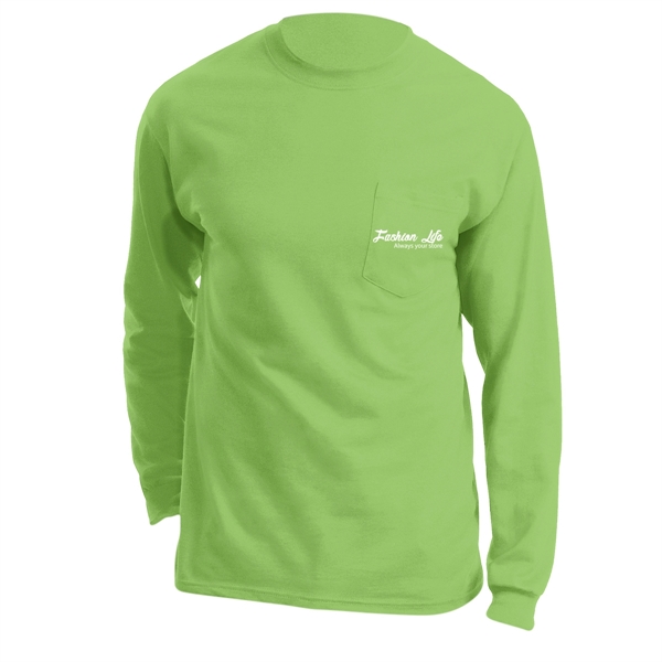 Lime color option for Branded Essential Long Sleeve T Shirt