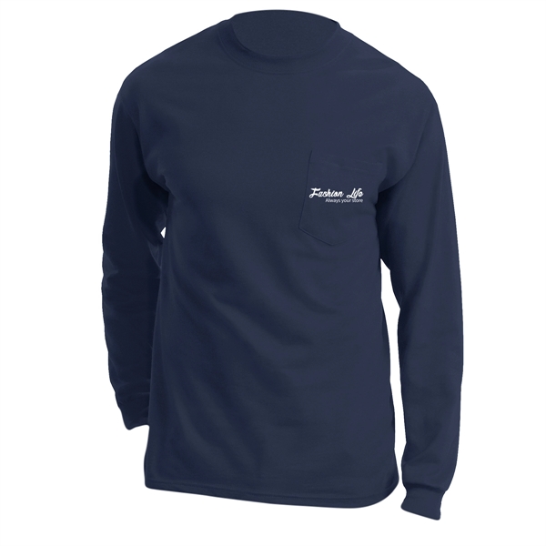 Navy color option for Branded Essential Long Sleeve T Shirt