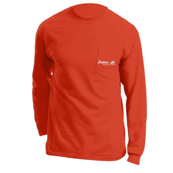 Orange color option for Branded Essential Long Sleeve T Shirt