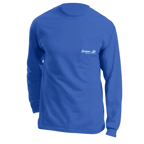Royal Blue color option for Branded Essential Long Sleeve T Shirt