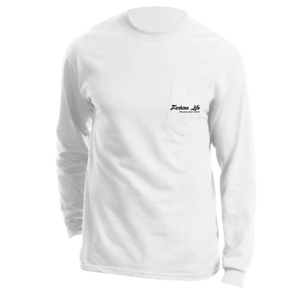 White color option for Branded Essential Long Sleeve T Shirt