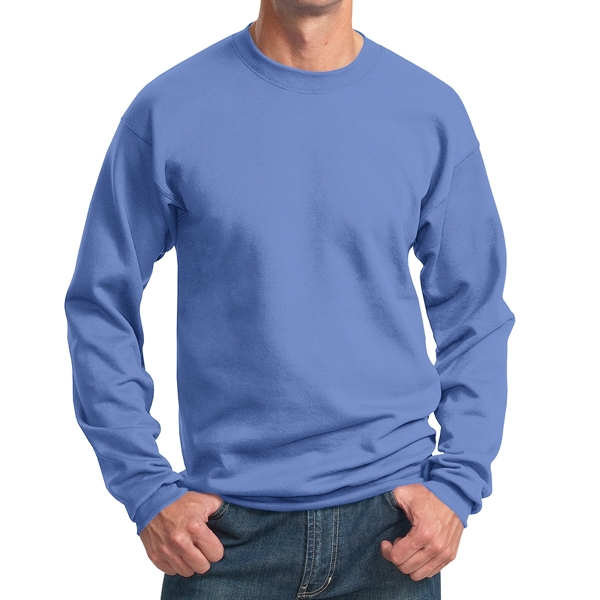 Heather Royal Blue color option for Comfy Crewneck Sweatshirt