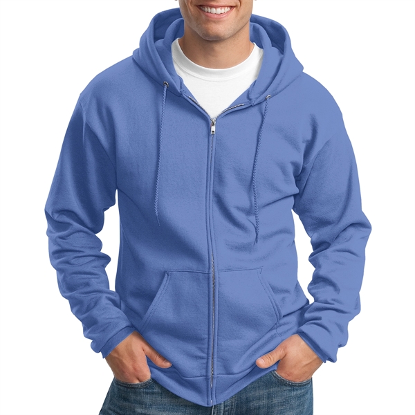 Heather Royal Blue color option for Perfect Full Zip Hooded Sweatshirt