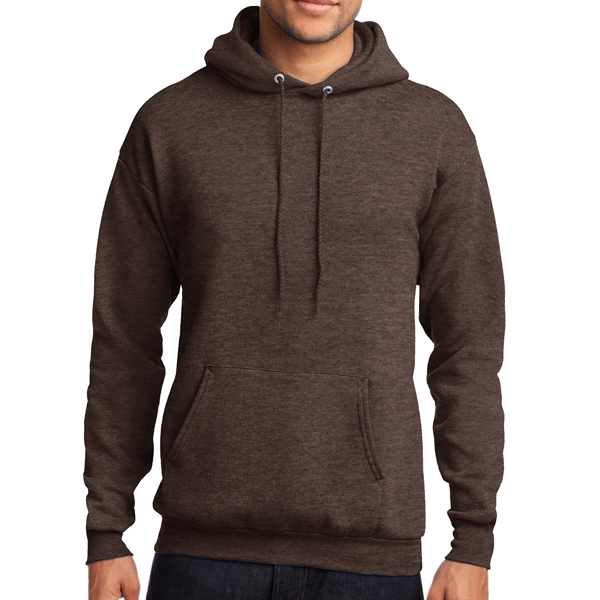 Heather Dark Chocolate Brown color option for Port & Company® Core Fleeced Hoodie Sweatshirt