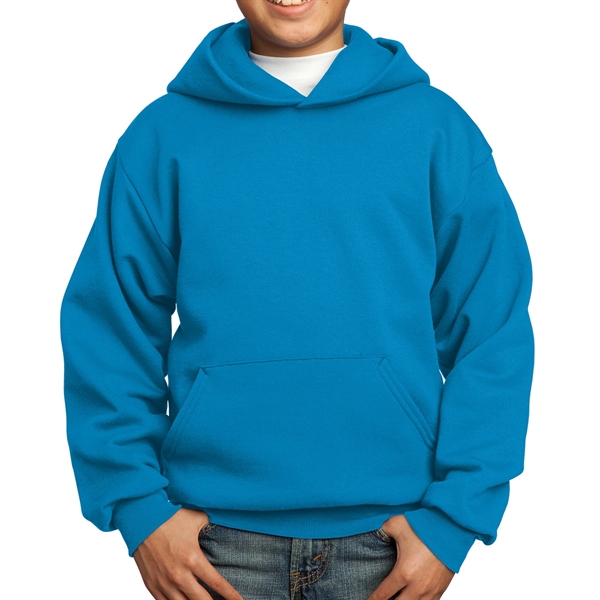 Neon Blue color option for Cotton Poly  Hooded Sweatshirt