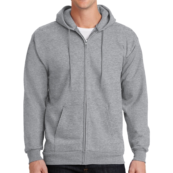 Athletic Heather color option for Essential Fleece Full Zip Hooded Sweatshirt