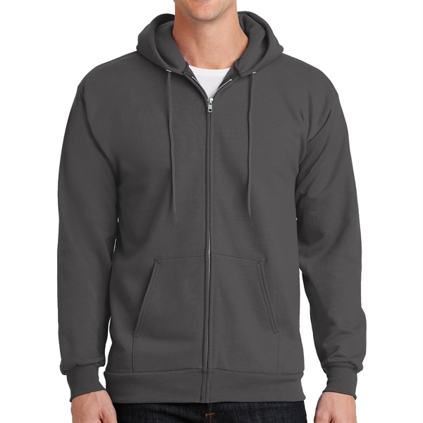 Charcoal color option for Essential Fleece Full Zip Hooded Sweatshirt
