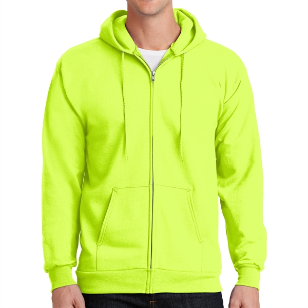 Safety Green color option for Essential Fleece Full Zip Hooded Sweatshirt