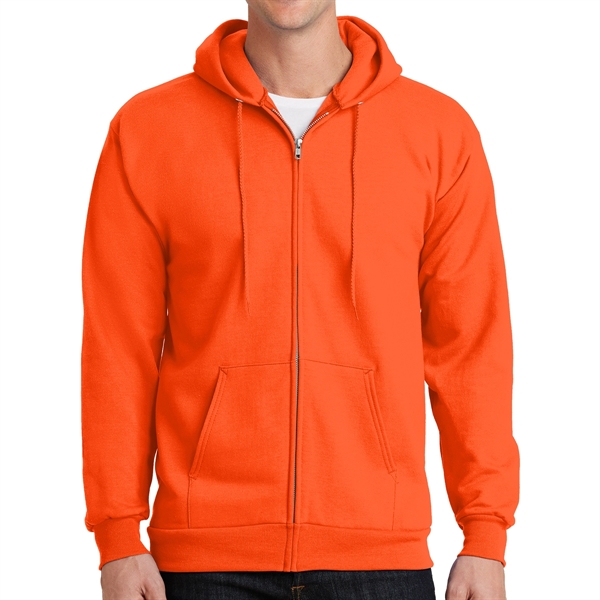 Safety Orange color option for Essential Fleece Full Zip Hooded Sweatshirt