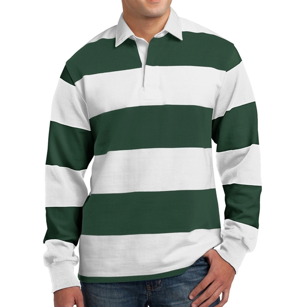FOREST GREEN/ WHITE color option for Classic Rugby Polo