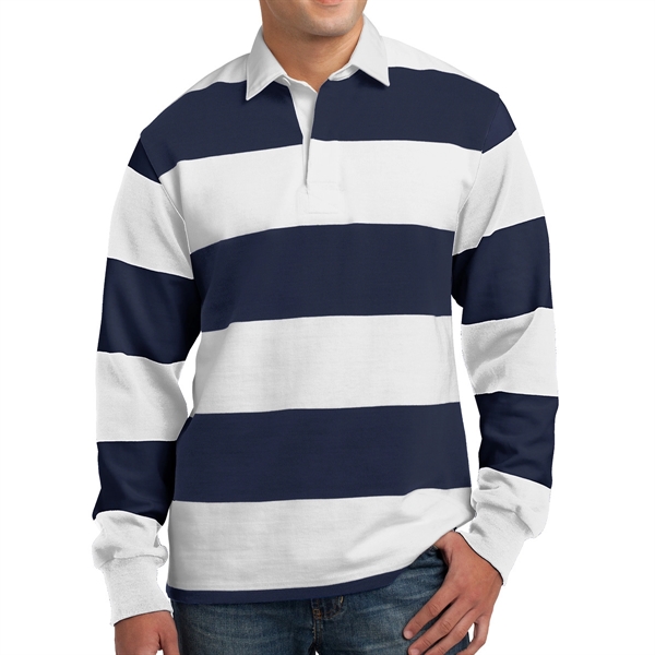 TRUE NAVY/ WHITE color option for Classic Rugby Polo