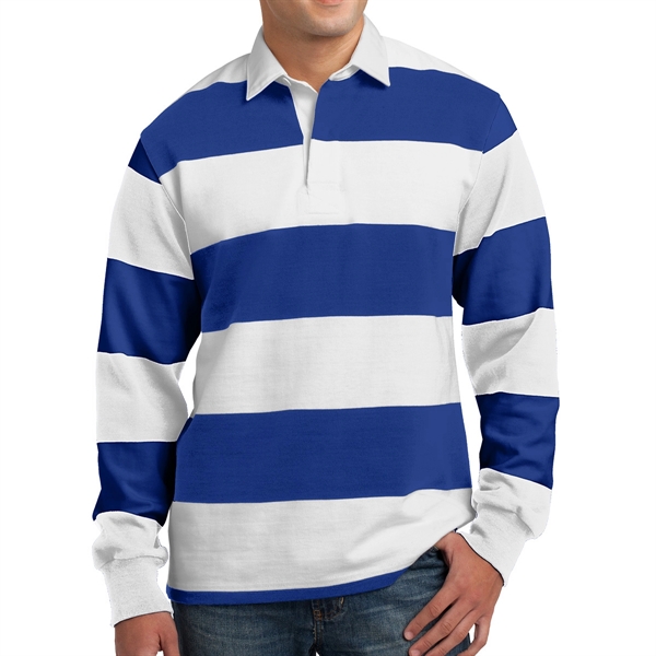 TRUE ROYAL/ WHITE color option for Classic Rugby Polo