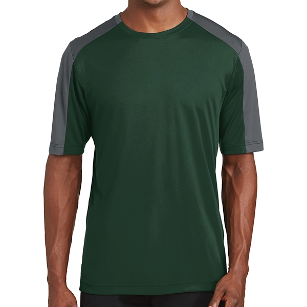 FOREST GREEN/IRON GREY color option for Range Level Sleeve Blocked Tee