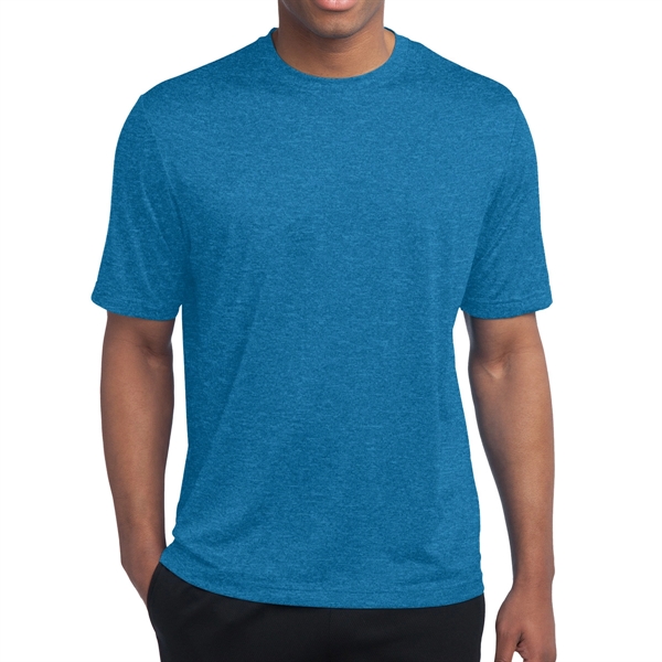 BLUE WAKE HEATHER color option for Sport Tek T Shirt