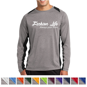Photo of Sport Tek® Colorblocked Heather Long Sleeved T Shirt