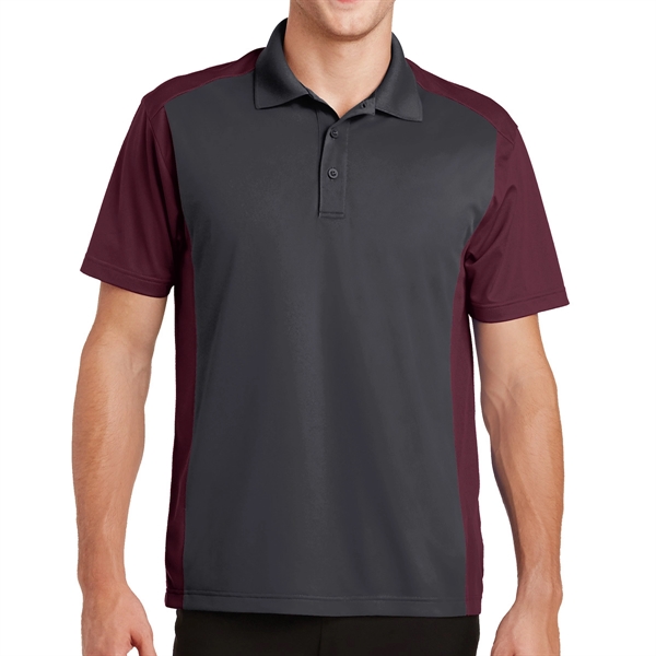 IRON GRAY/ MAROON color option for Dynamic Polyester Tricot Polo