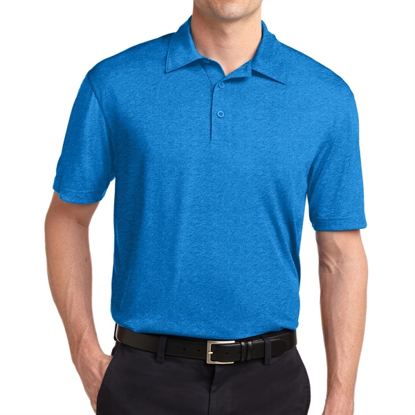 BLUE WAKE HEATHER color option for Comfortable Polyester Polo