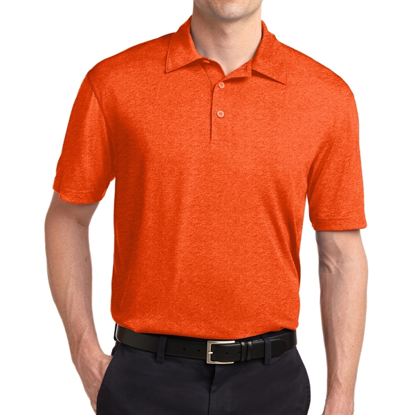 Deep Orange Heather color option for Comfortable Polyester Polo