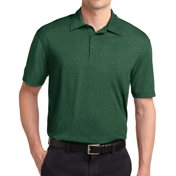 Forest Green Heather color option for Comfortable Polyester Polo