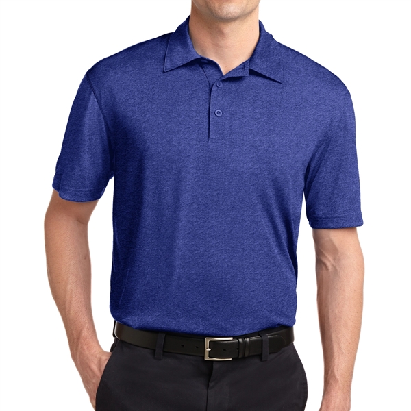 True Navy Heather color option for Comfortable Polyester Polo