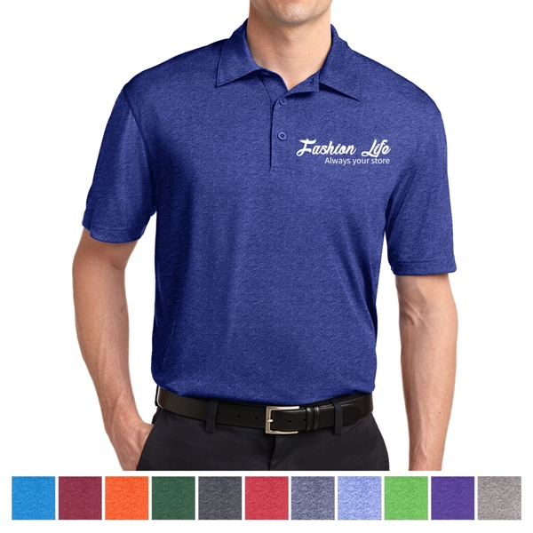 True Royal Heather color option for Comfortable Polyester Polo