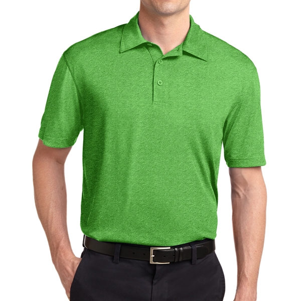 Turf Green Heather color option for Comfortable Polyester Polo