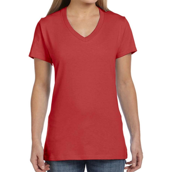 Deep Red color option for Classy Ladies' V Neck T Shirt