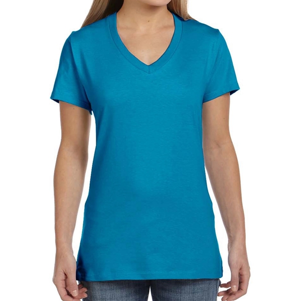 Deep Royal Blue color option for Classy Ladies' V Neck T Shirt