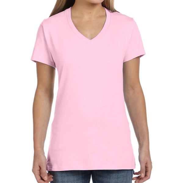 Pale Pink color option for Classy Ladies' V Neck T Shirt