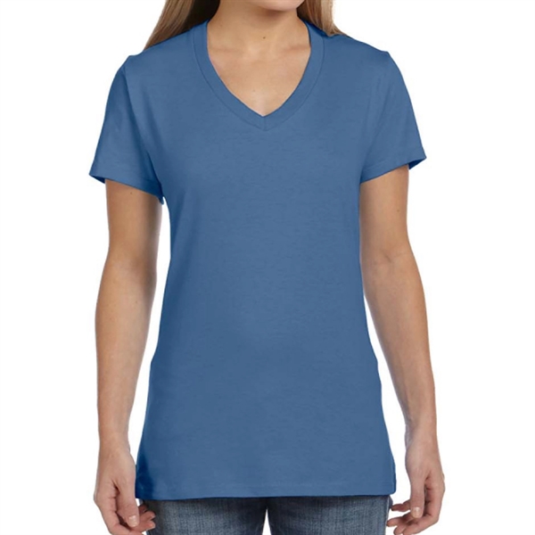 Vintage Blue color option for Classy Ladies' V Neck T Shirt
