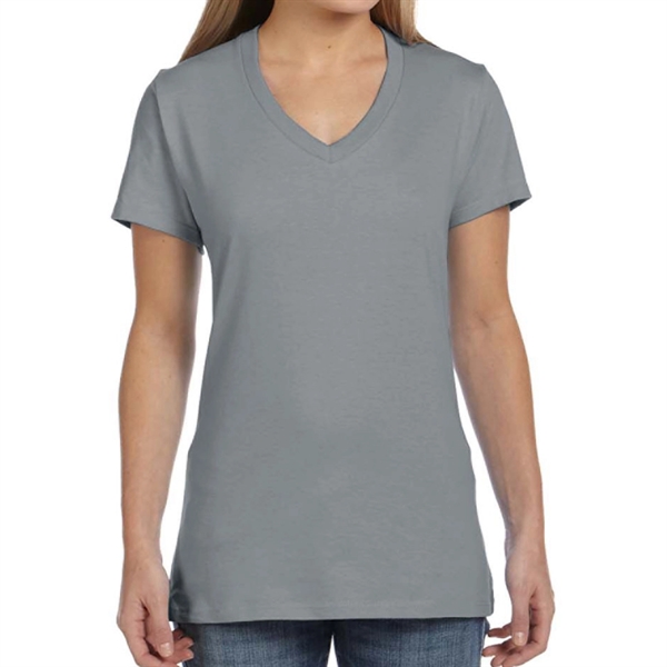 Vintage Gray color option for Classy Ladies' V Neck T Shirt