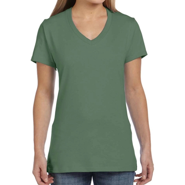 Vintage Green color option for Classy Ladies' V Neck T Shirt
