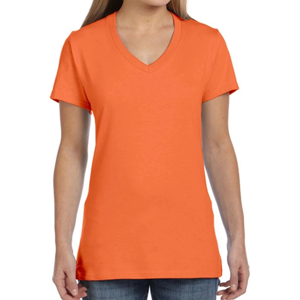 Vintage Orange color option for Classy Ladies' V Neck T Shirt