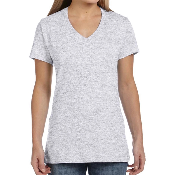 White color option for Classy Ladies' V Neck T Shirt