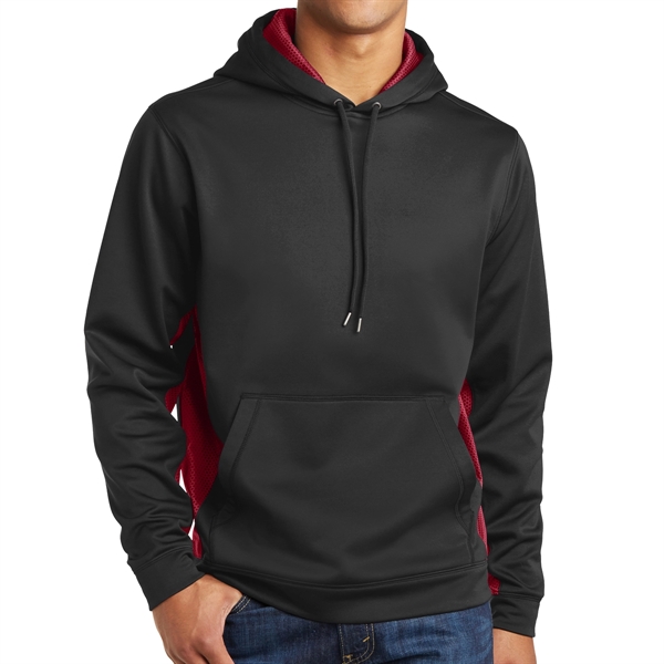 BLACK/DEEP RED color option for Colorblock Pullover Shirt