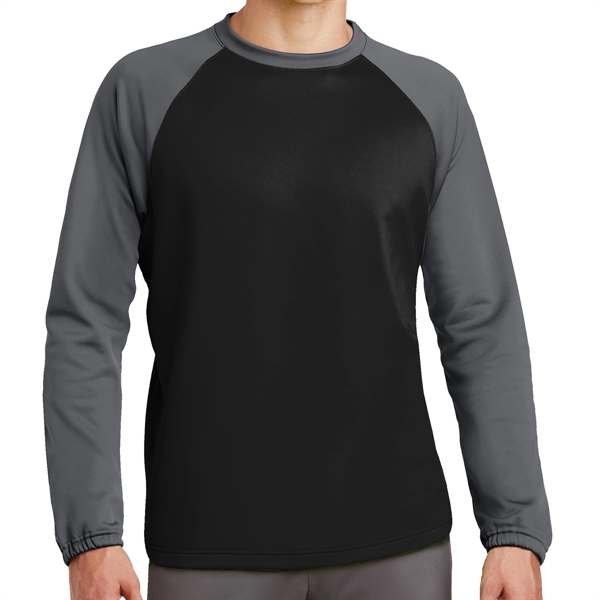 BLACK/DARK SMOKE GREY color option for Raglan Crewneck Shirt With Colorblock Design